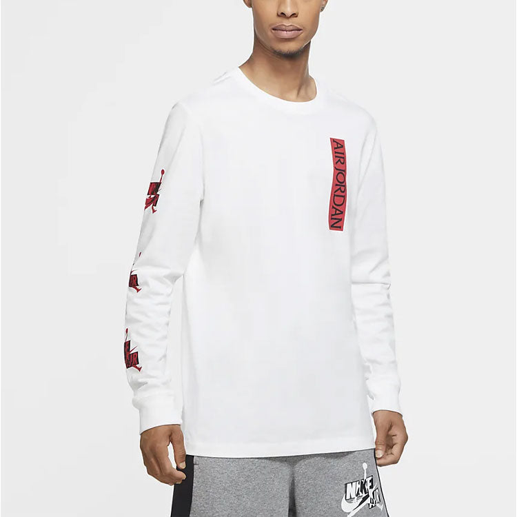 Air Jordan Long Sleeves T-Shirt 'White Red' CN3504-100