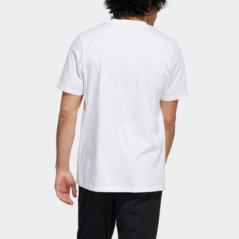 Men's adidas Minimalistic Alphabet Large Logo Printing Casual Round Neck Short Sleeve White T-Shirt IB9426