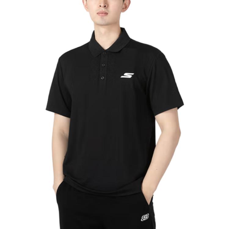 Skechers Classic Logo Polo Shirt 'Black White' P122M053-0018