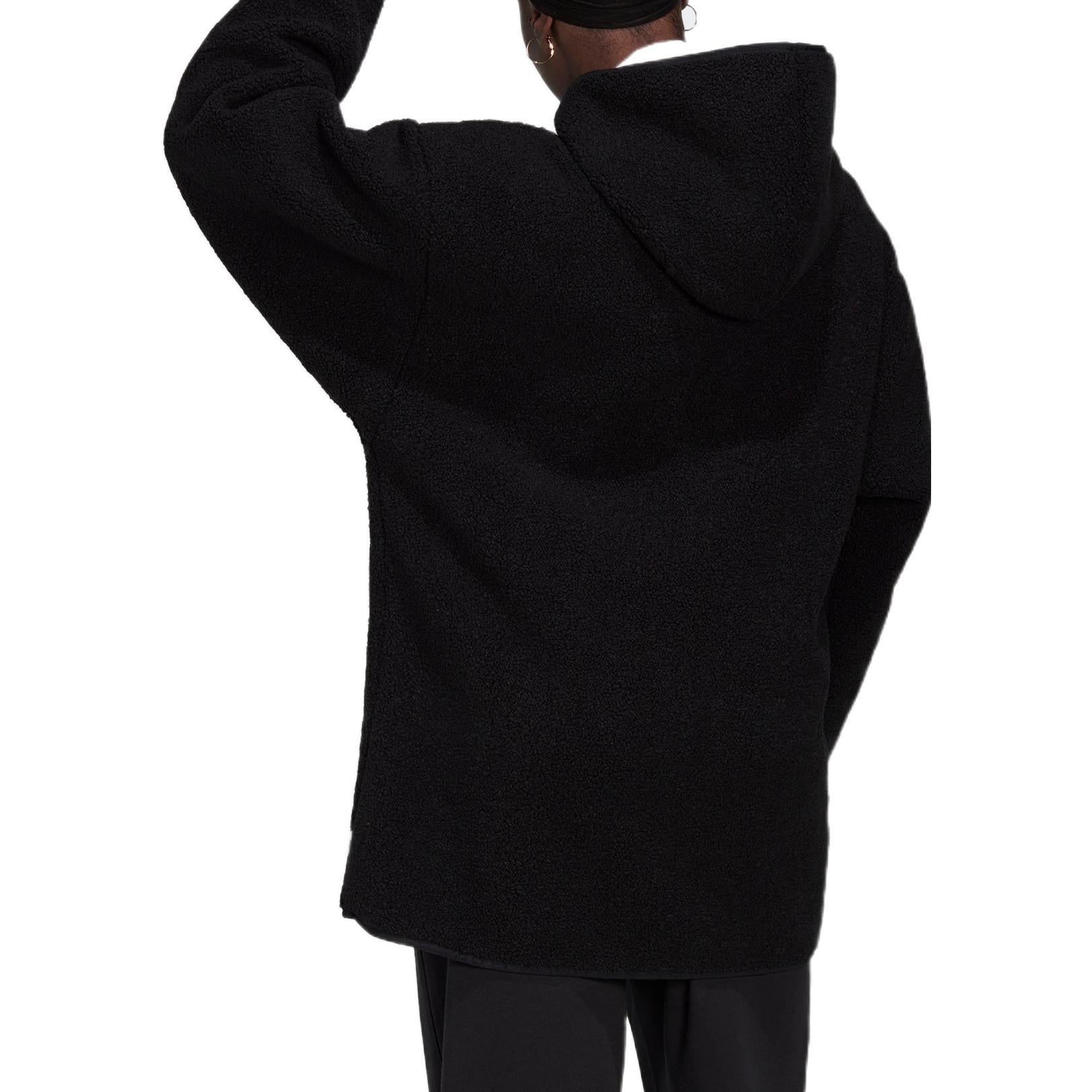 (WMNS) adidas Polar Fleece Long Hooded Track Top Asia Sizing 'Black' HM2841