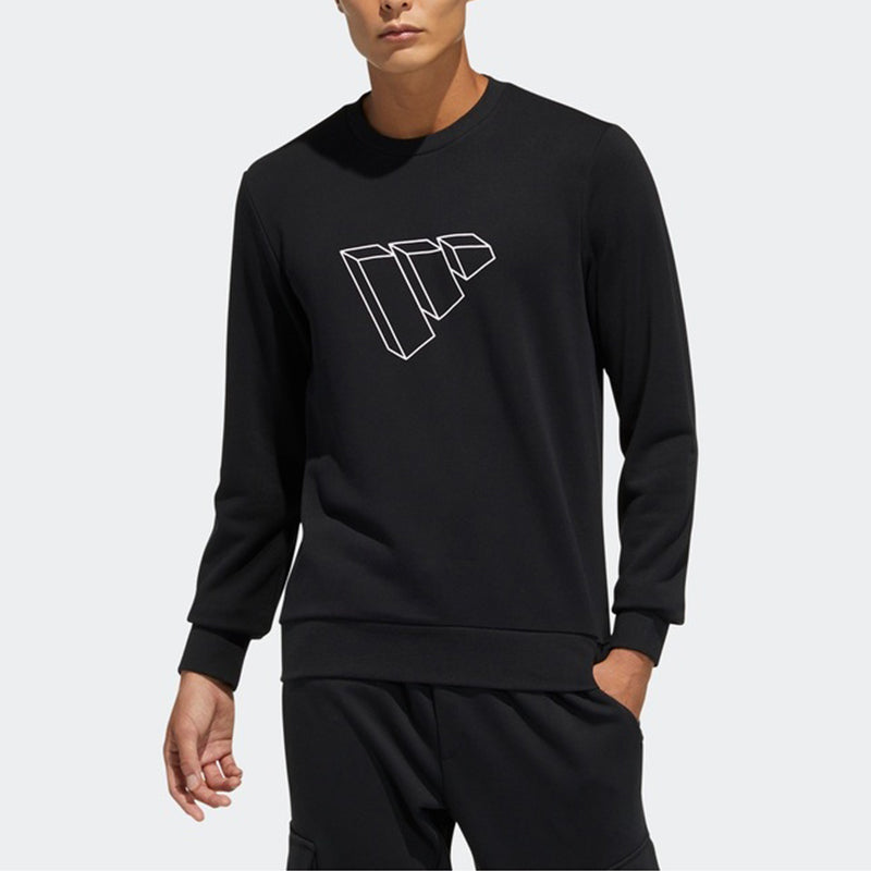 adidas Fi Swt Ft Bos Logo Printing Sports Round Neck Pullover Black GP0987