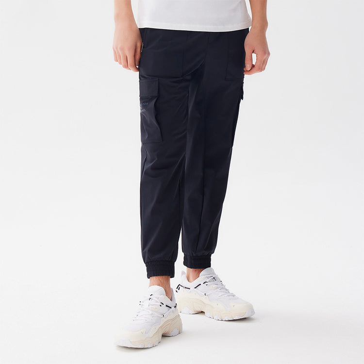 FILA Logo Drawstring Knit Casual Track Pants Blue F11M128618F-NV