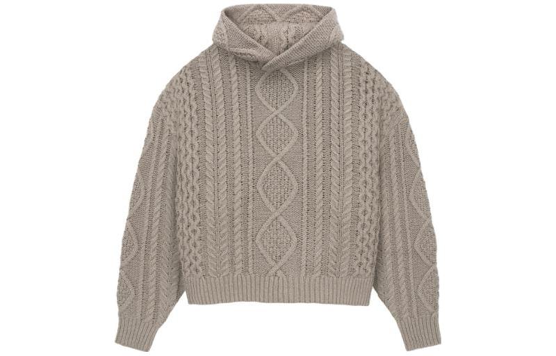 Fear of God Essentials FW23 Cable Knit Hoodie 'Core Heather' 192BT234394F