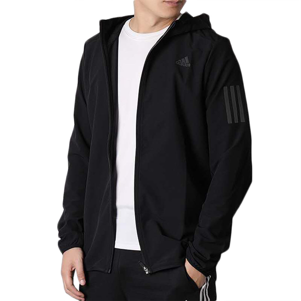 adidas Woven hooded Sports Tops Jacket Black CY5776