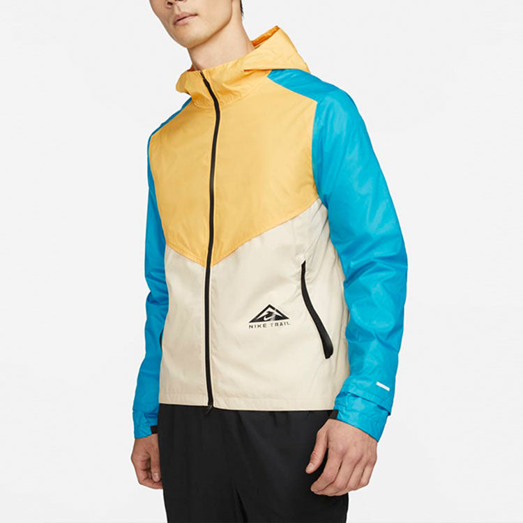 Nike Windrunner Contrast Windproof Casual Hooded Jacket For Men Yellow CZ9055-761