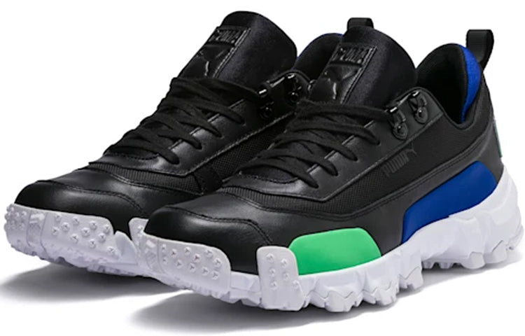 PUMA Trailfox Leather Black Green Blue 369470-02