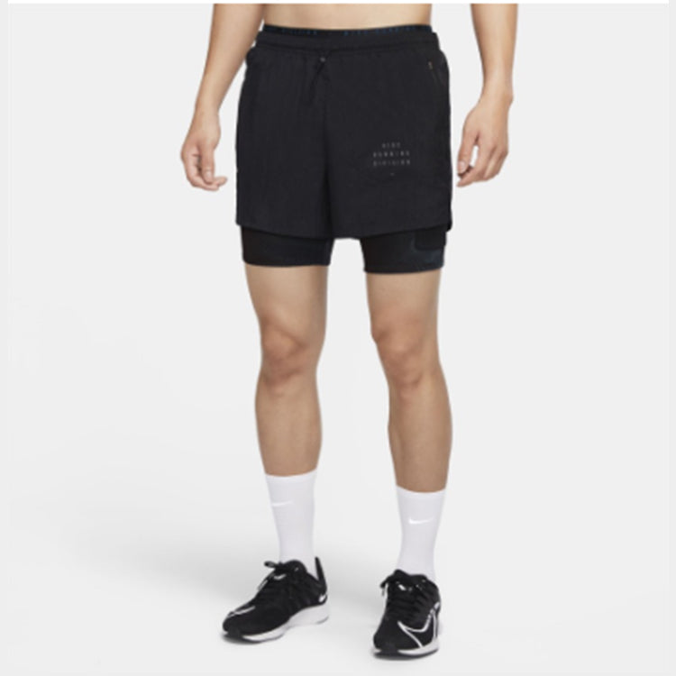Nike Casual Sports Elastic Waistband Drawstring Running Shorts Black CU5557-010