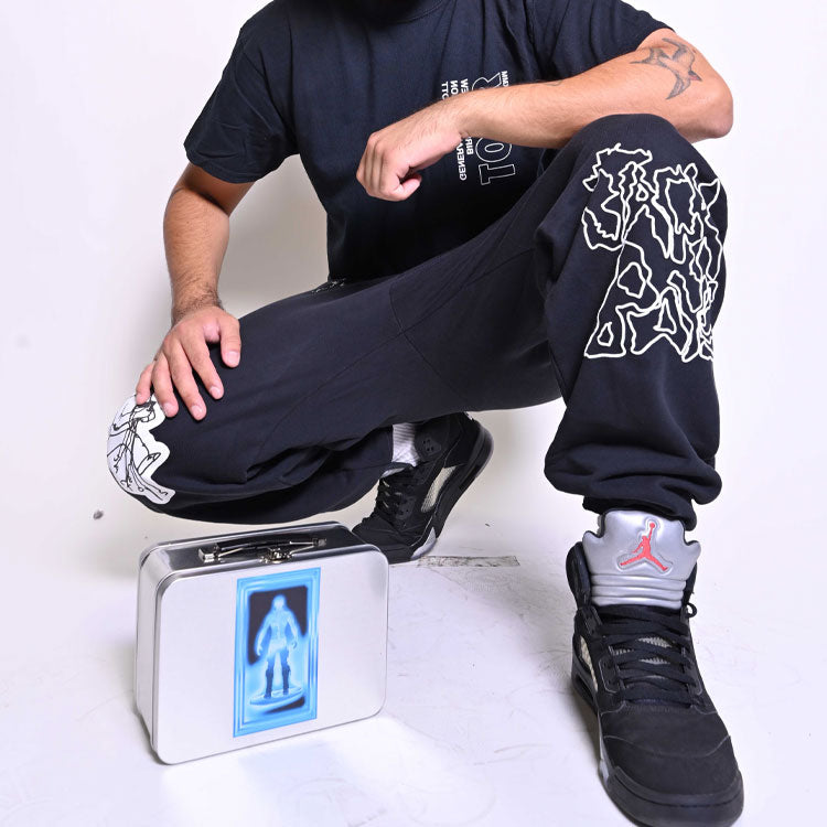 Travis Scott Cactus Jack x JACKBOYS Mask On Sweatpants 'Black' TC-300