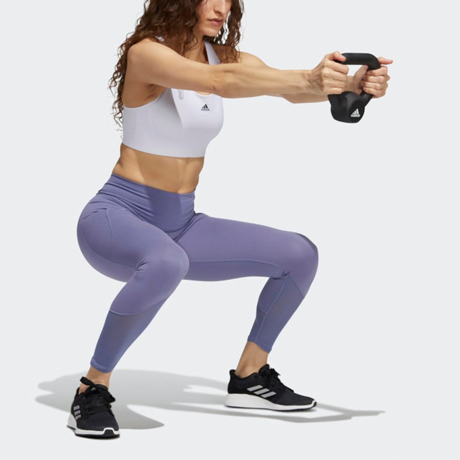 (WMNS) adidas 7/8 Yoga Power Mesh Fitness Pants Purple GR8097