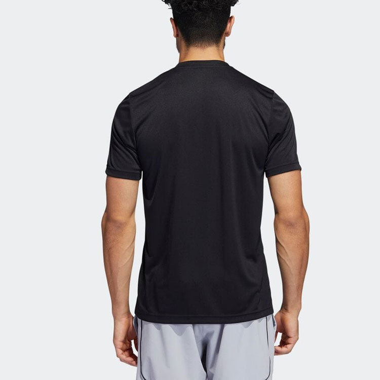 Men's adidas Logo Printing Athleisure Casual Sports Round Neck Short Sleeve Black T-Shirt HH7565