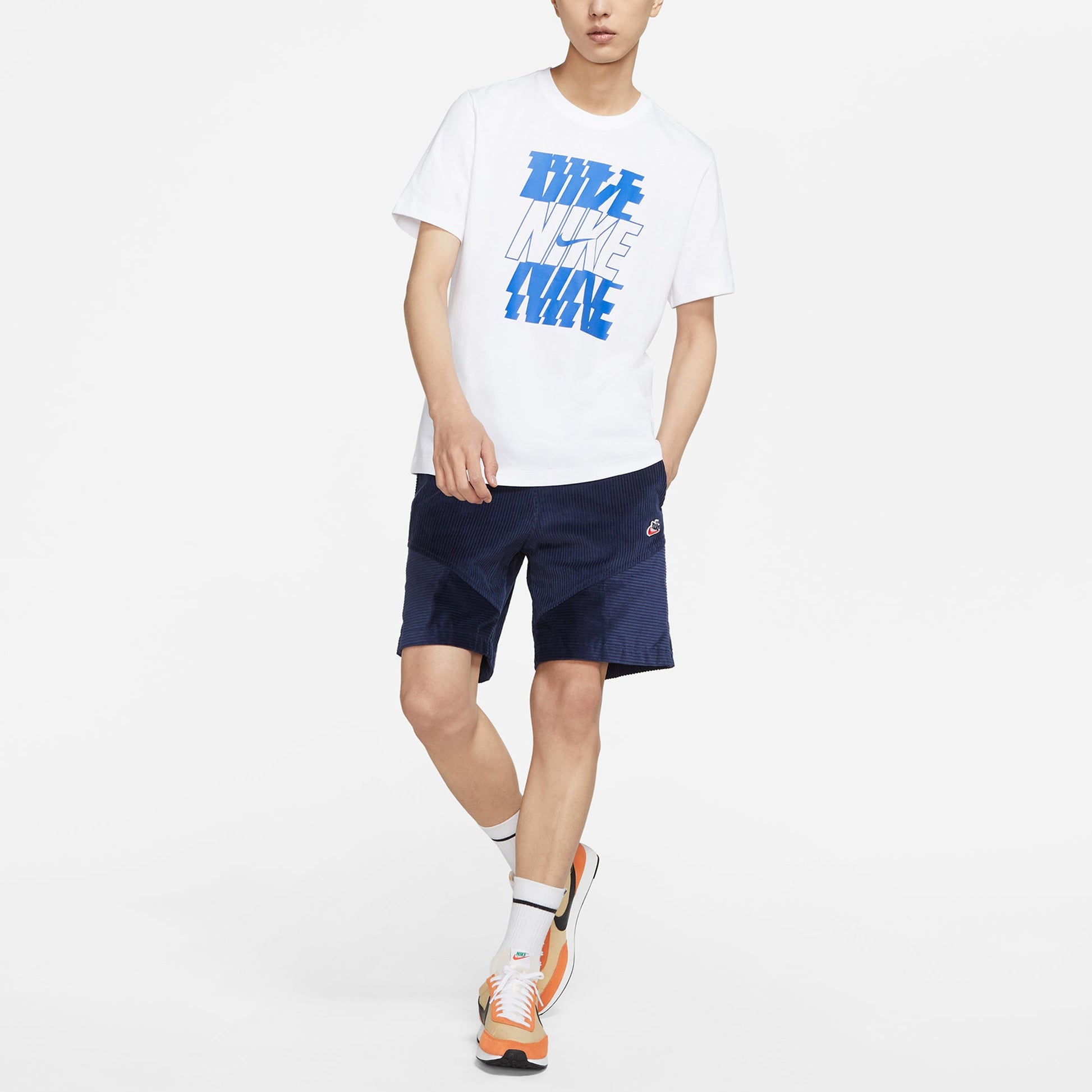Nike Sportswear Alphabet Printing Casual Sports Short Sleeve White DB6476-100