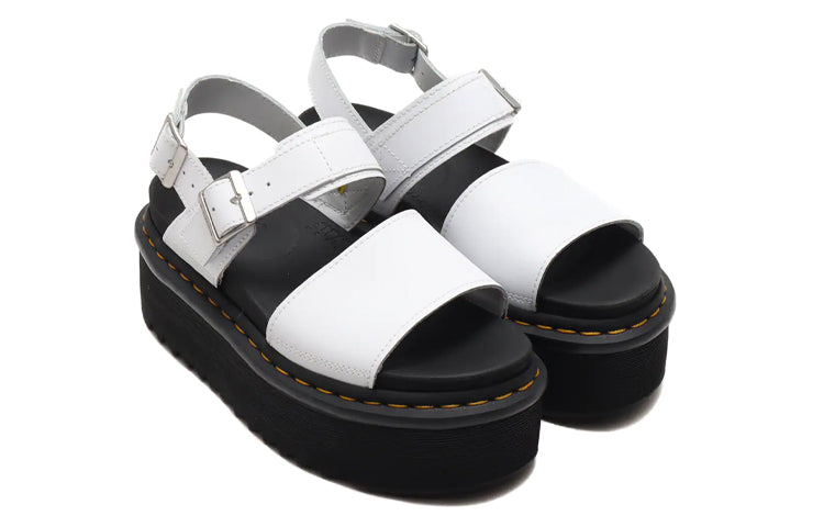 (WMNS) Dr. Martens Voss Leather Thick Bottom Sandals White 26725100