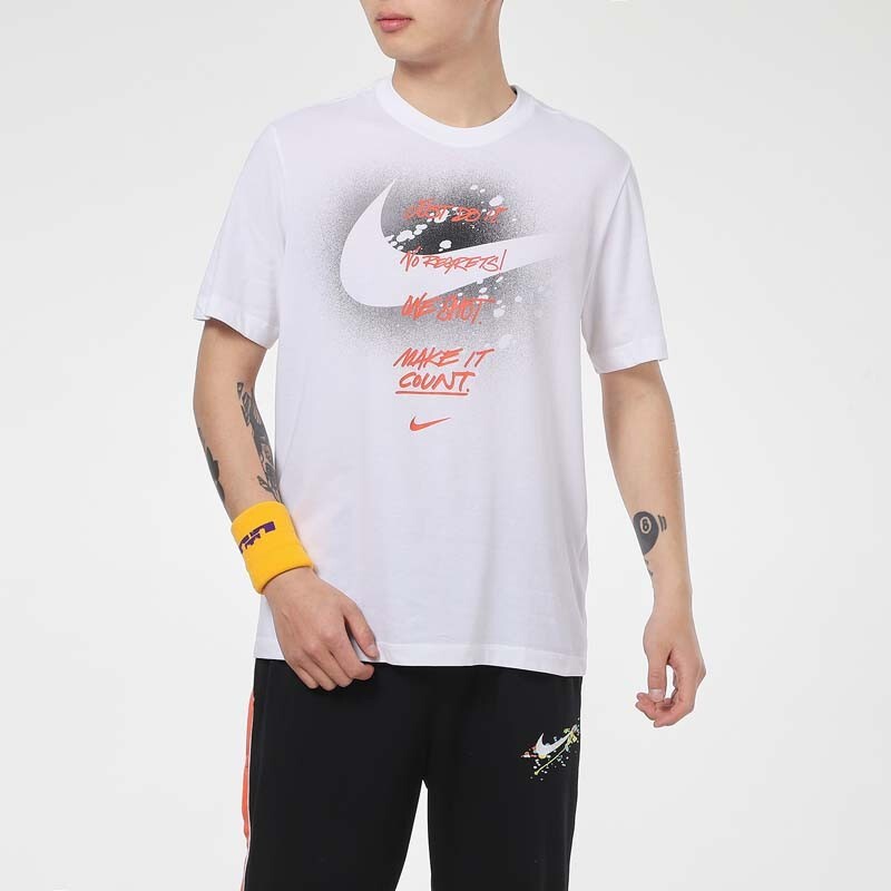 Nike M Nk Graphic Ss Tee Large Alphabet Printing Sports Short Sleeve White DJ5218-100