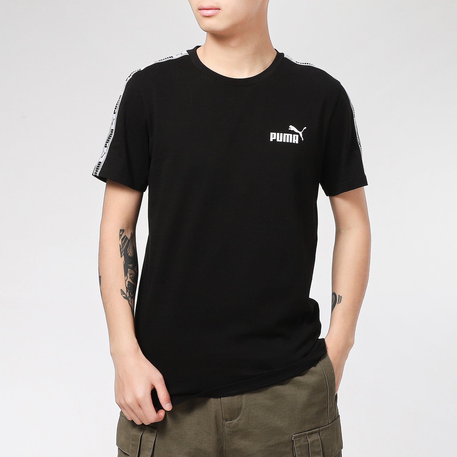 PUMA Taping Logo T-Shirt 'Black' 532557-01