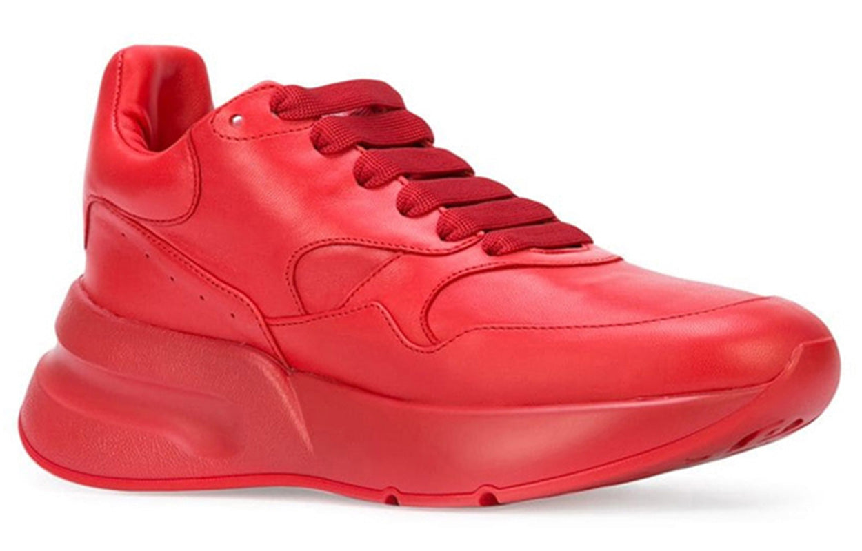 (WMNS) Alexander McQueen Oversized Runner Low Top Leather Sneakers with Mesh 'Pure Red' 533710WHRU06409
