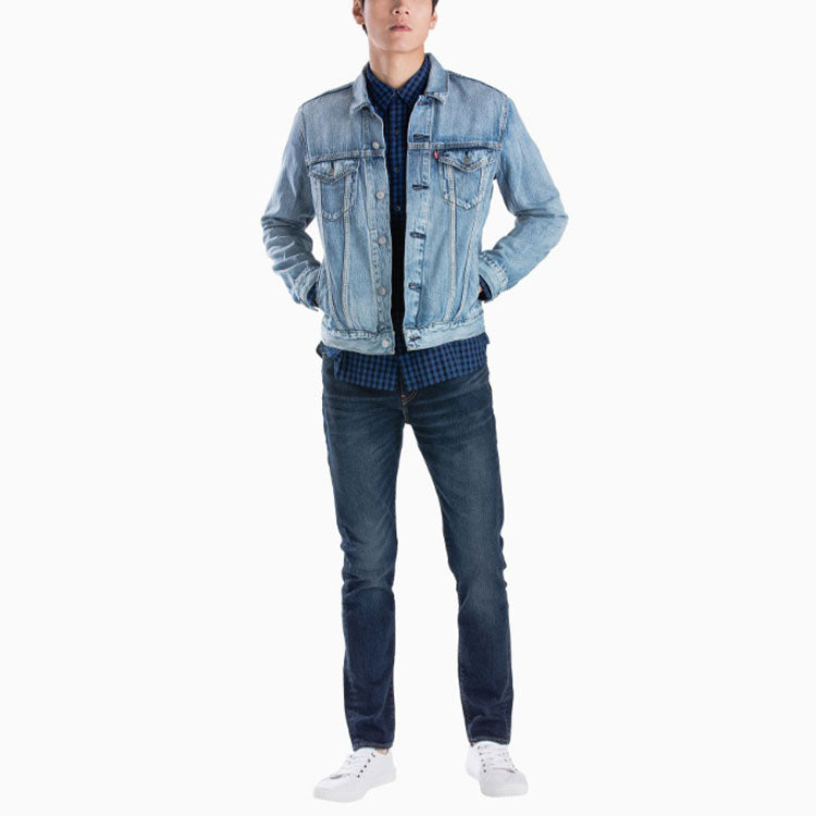 Men's Levis lapel Denim Jacket Denim Blue 72334-0351