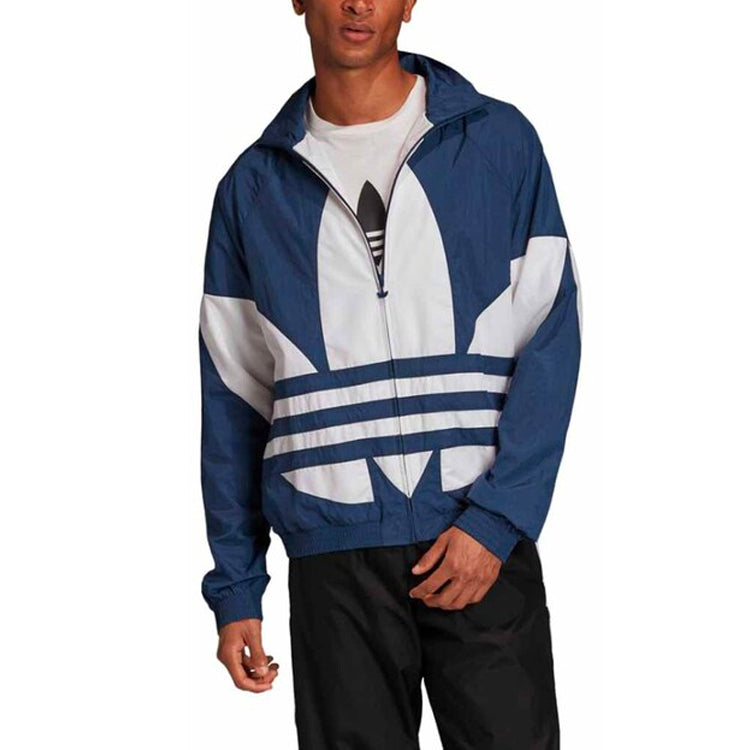adidas originals Large logo Zipper Sports Jacket Blue FM9894