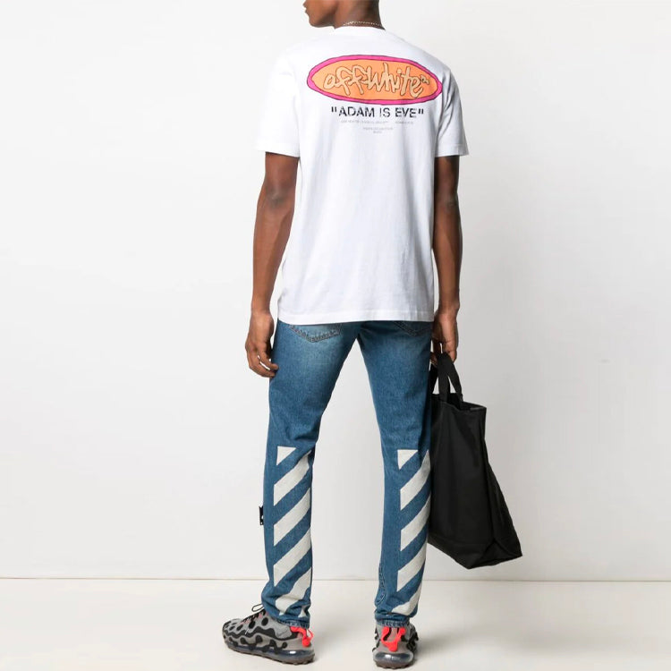 Off-White SS21 Alphabet Printing Loose Round Neck Short Sleeve Version White OMAA027S21JER0160184