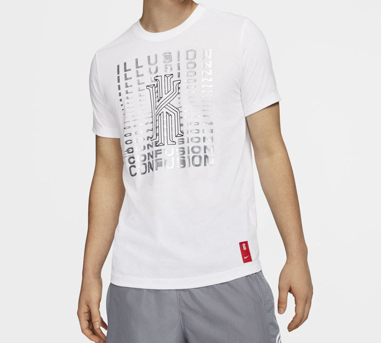 Nike Dri-fit Kyrie Logo Printing Basketball Short Sleeve White CD1323-100