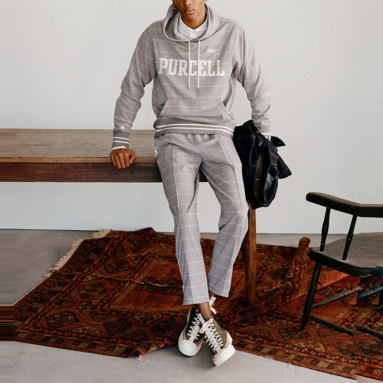 Converse x Todd Snyder Crossover Series Plaid Po Sports Pullover Couple Style Gray 10023349-432