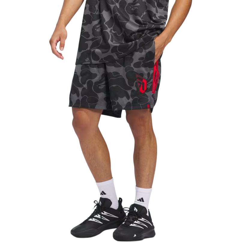 adidas x BAPE Dame 9 Basketball Shorts Asia Sizing 'Grey' JF1153