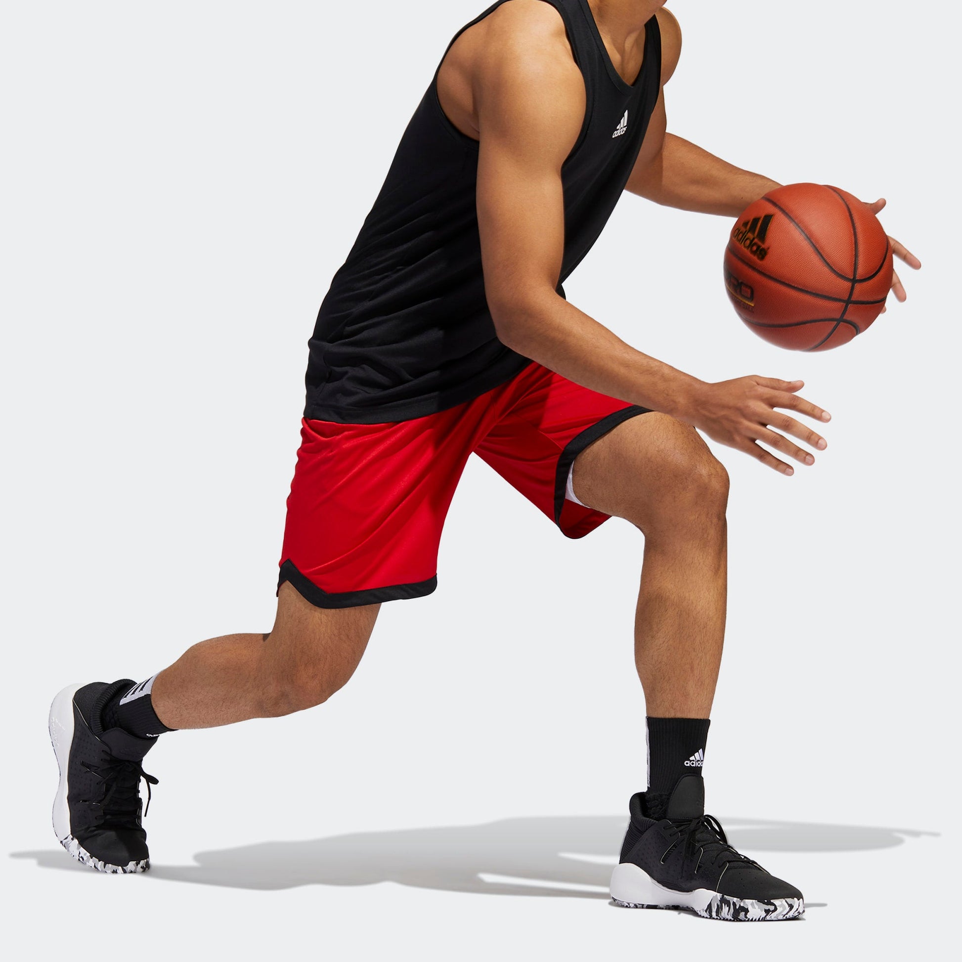 adidas Running Training Sports Basketball Shorts Red DX6744