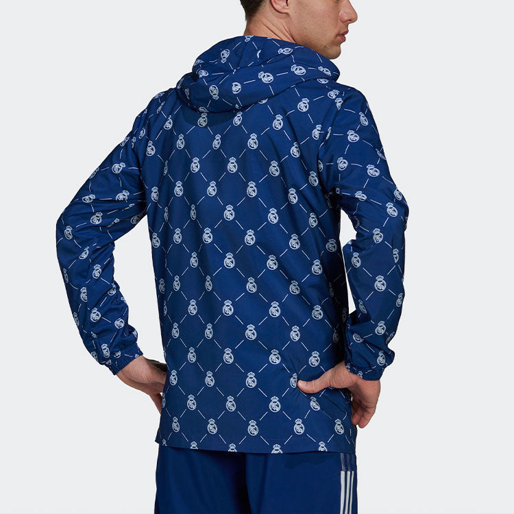 adidas Soccer/Football Sports Hooded Jacket Real Madrid Blue H59047