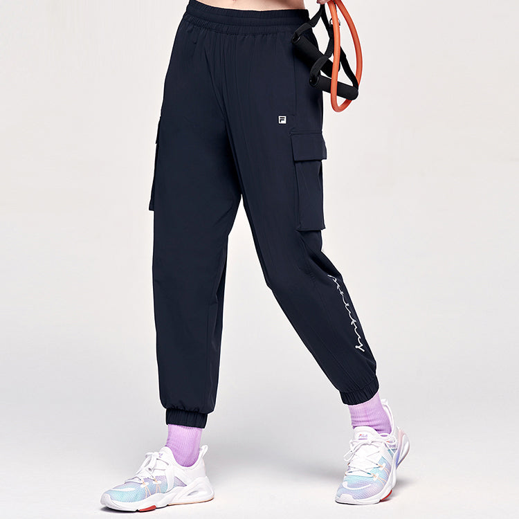 (WMNS) FILA Knit Bundle Feet Athleisure Casual Sports Pants Black A11W121808F-BK