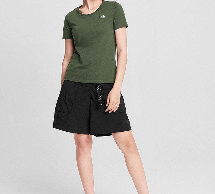 THE NORTH FACE Outdoor Short Sleeve Olive Green 499O-37X