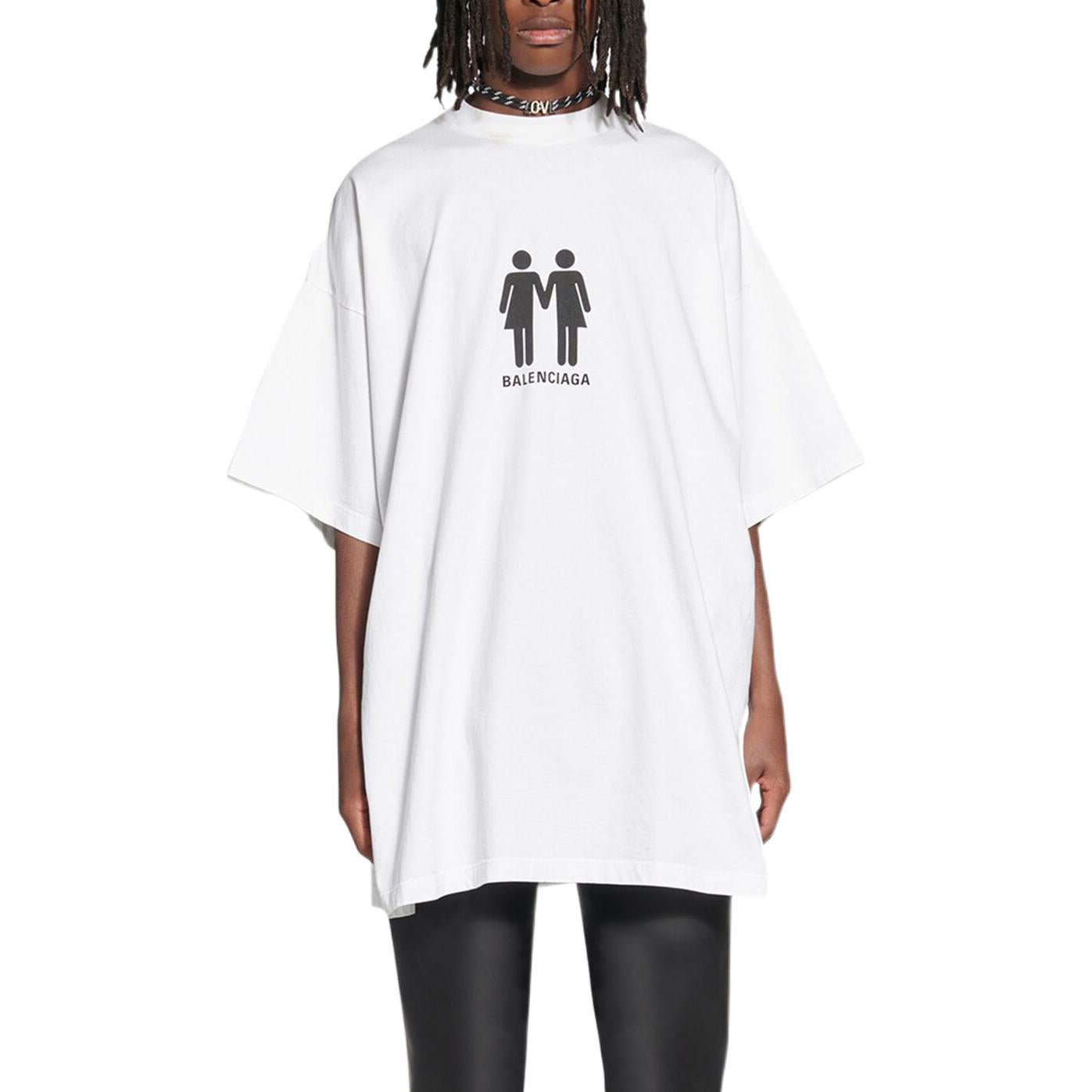 Balenciaga Pride 22 Oversized Cotton T-Shirt 'White Black' 694576TMVO20904