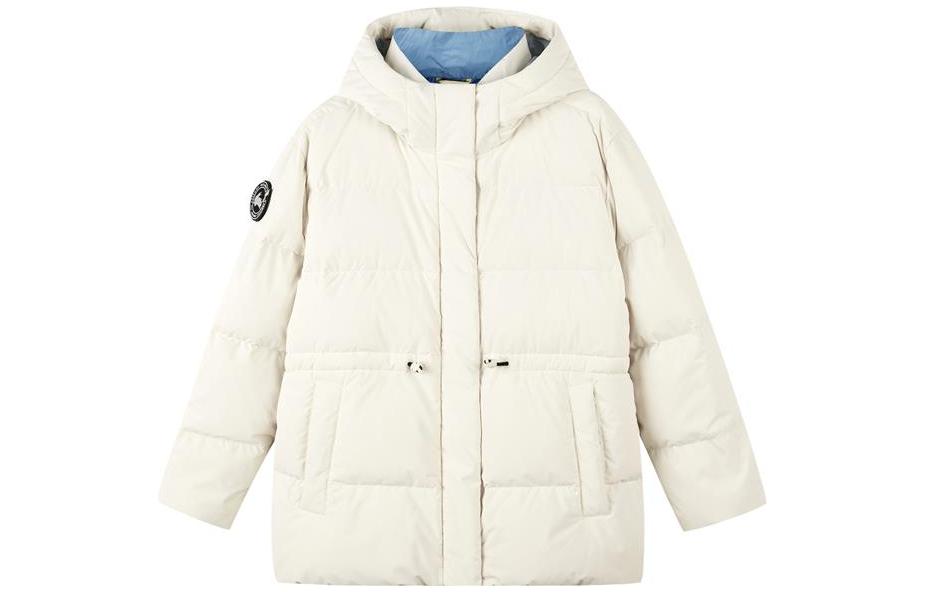 (WMNS) Skechers Hooded Down Jacket 'Black White' L422W051
