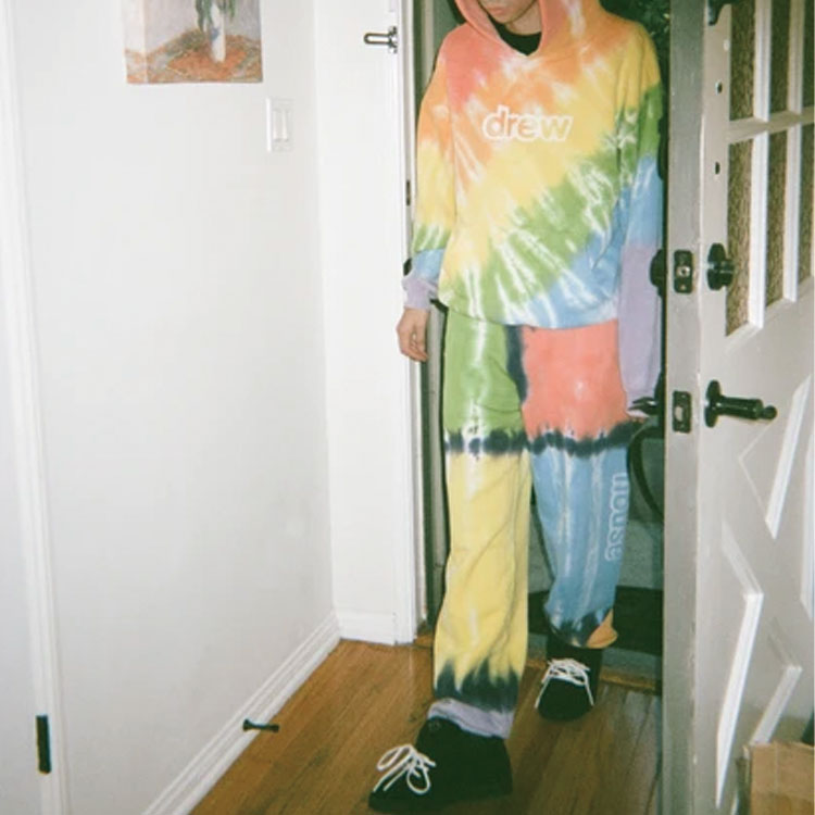 Drew House skidoodle tie dye Rainbow Alphabet Long Sleeves Unisex Rainbow DR-FW19-1