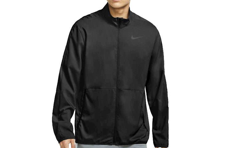Nike DRI-FIT Stand Collar Casual Sports Training Jacket Black CU4953-010