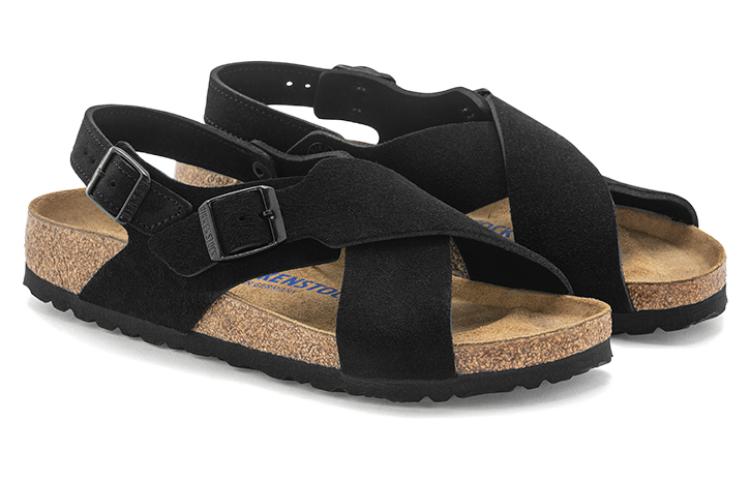 Birkenstock Tulum Suede Leather Narrow Fit Sandals 'Black' 1024086