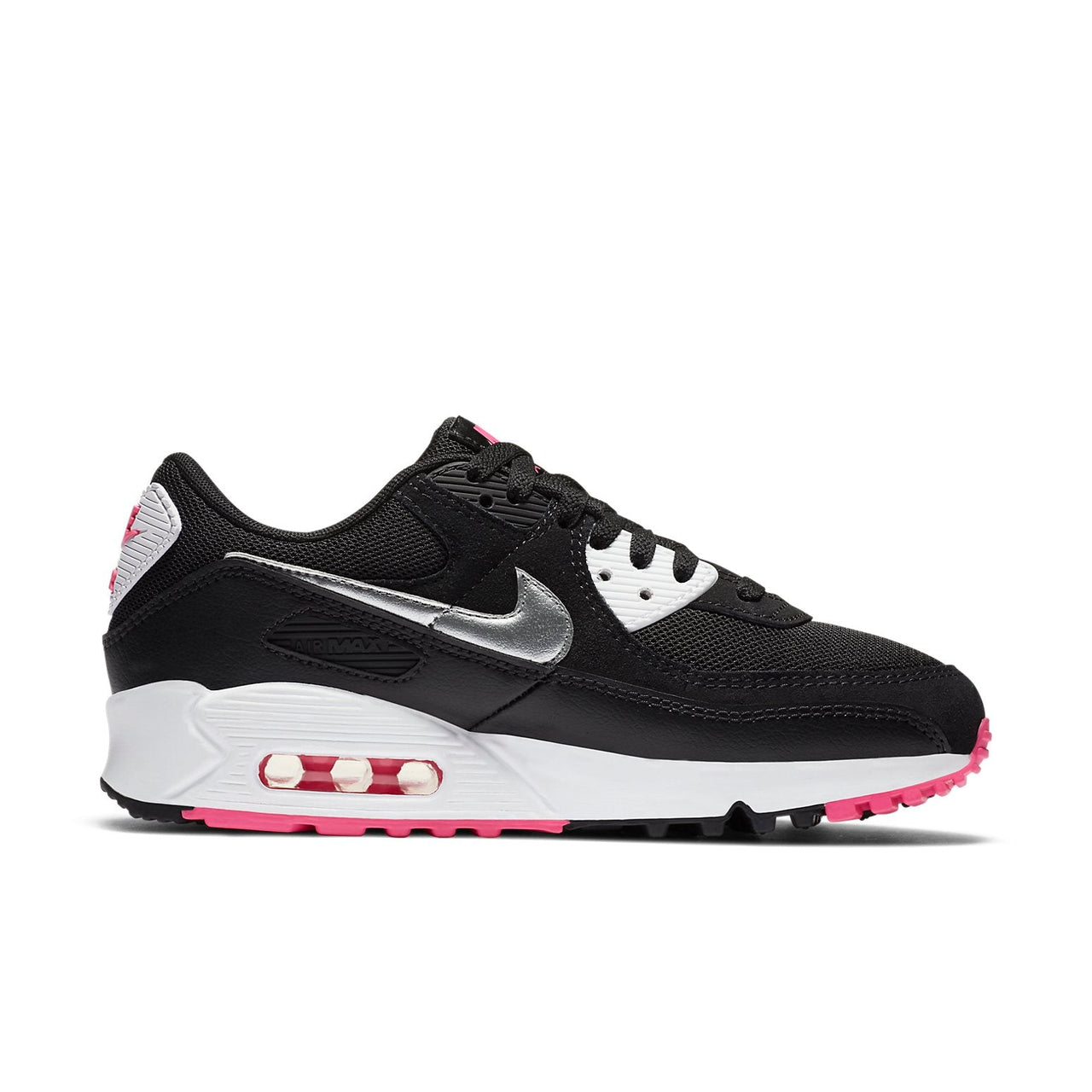 (WMNS) Nike Air Max 90 'Black Metallic Silver' DA4281-001