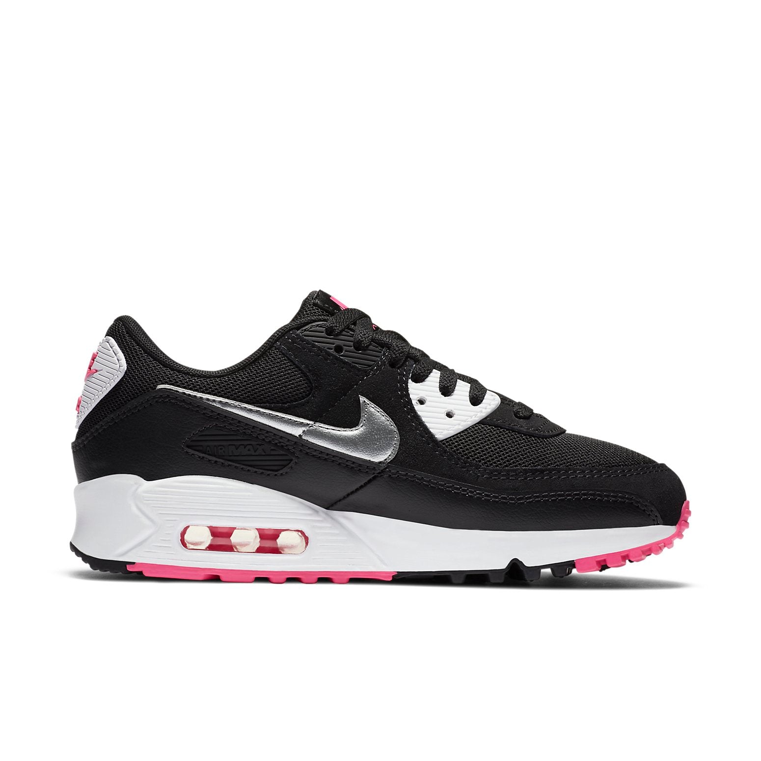 (WMNS) Nike Air Max 90 'Black Metallic Silver' DA4281-001
