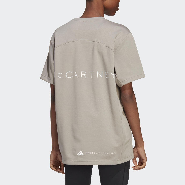 (WMNS) adidas By Stella McCartney logo-print T-shirt 'Grey' HY1141