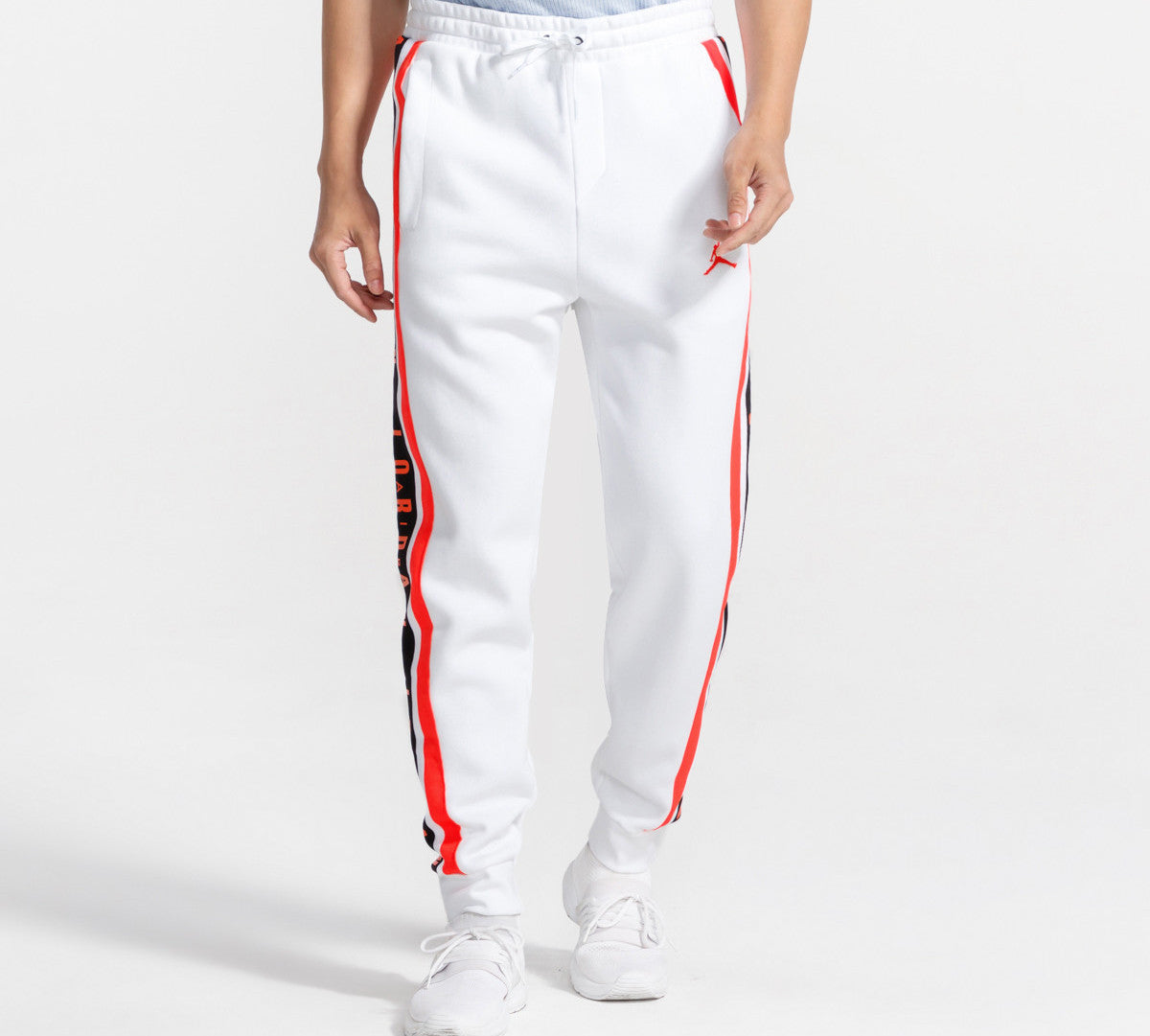 Air Jordan Printing Bundle Feet Basketball Fleece Lined Sports Long Pants White BQ5665-100