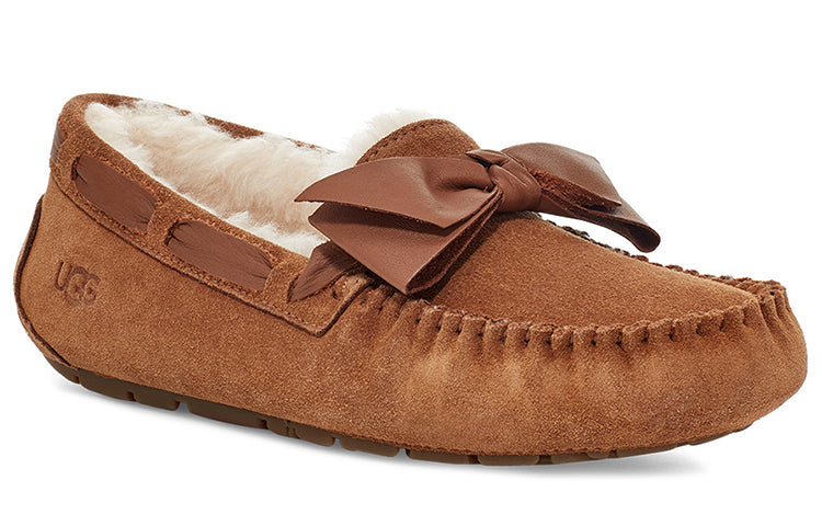 (WMNS) UGG Dakota Leather Bow Brown 1118914-CHE