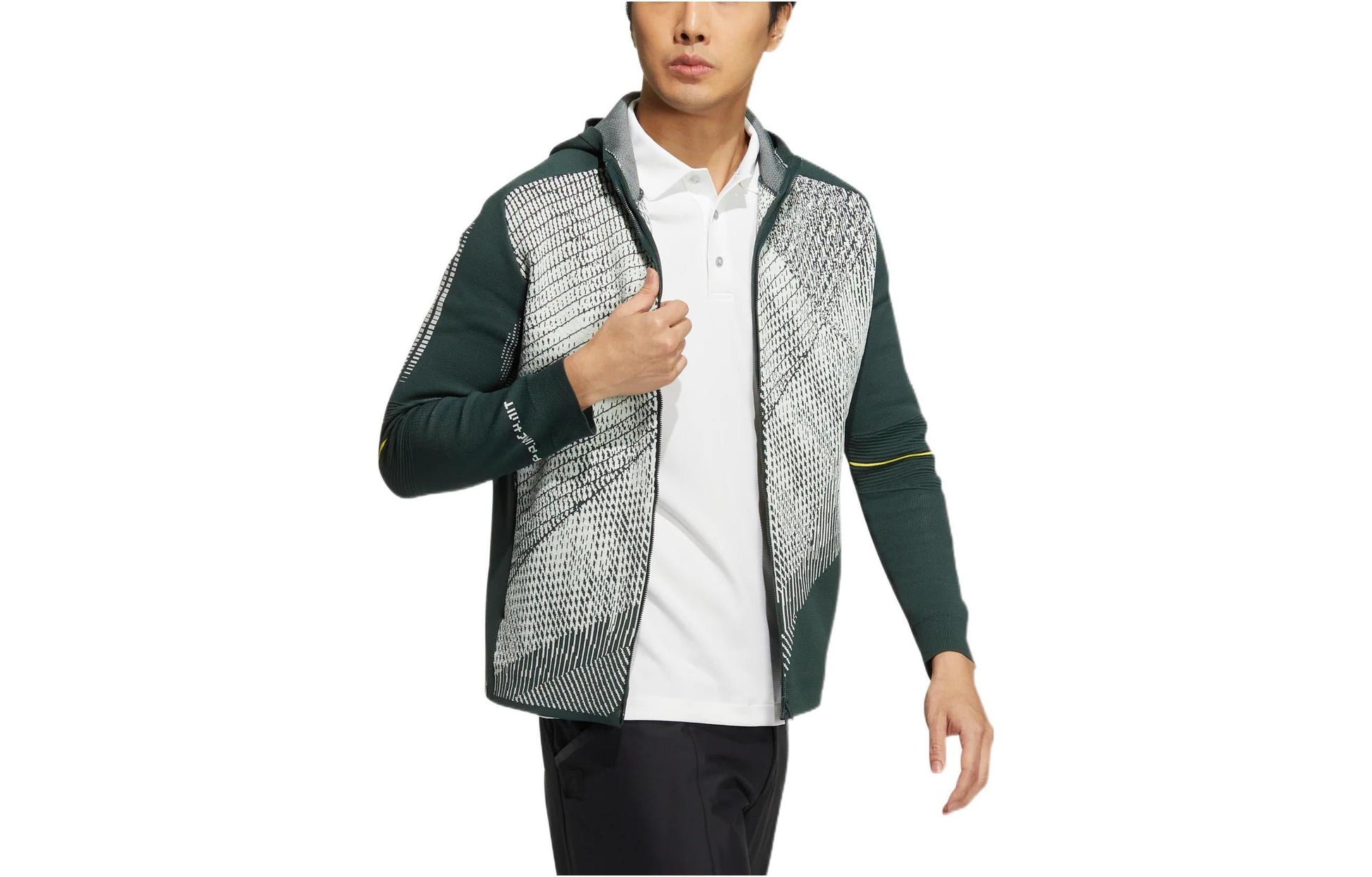 Men's adidas Primeknit Jkt Multicolor Zipper Cardigan Hooded Long Sleeves Jacket Green HG4132