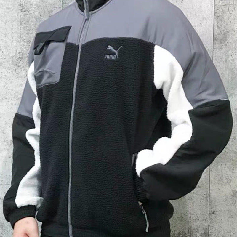 PUMA lapel Fleece Jacket Black 596731-01