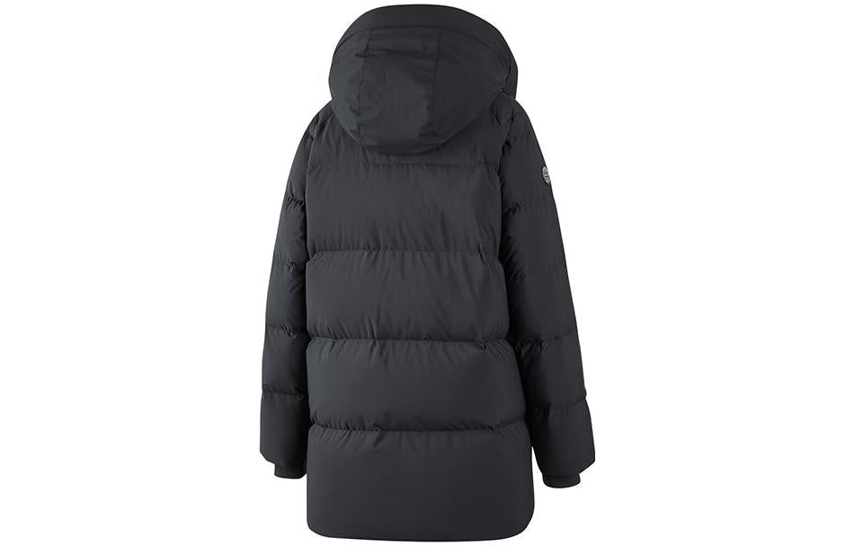 (WMNS) Skechers SKX Logo Printed Long Down Jacket 'White Black' P422W002