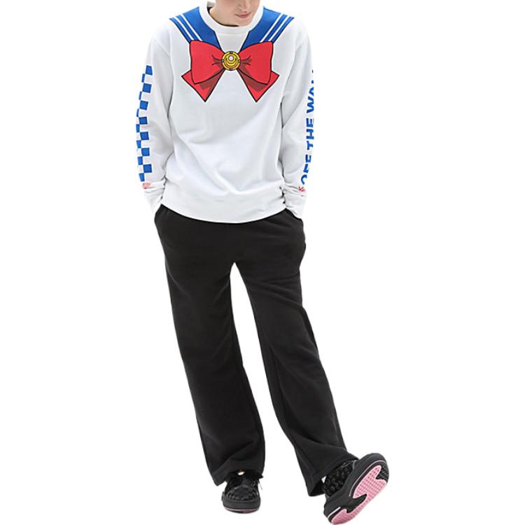 (WMNS) Vans x Pretty Guardian Sailor Moon BFF Crew Fleece Tee 'White' VN0A7YK7WHT