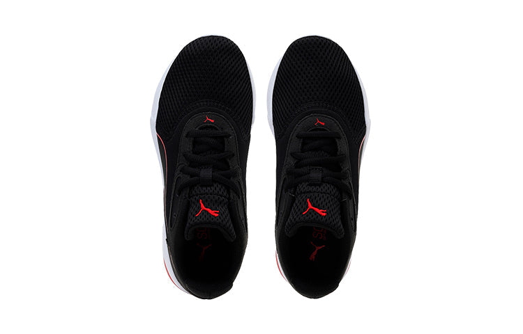 (GS) PUMA Jaro Low Top Running Shoes Black/White/Red 193418-01