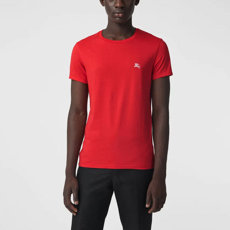Men's Burberry Cotton Round Neck Short Sleeve Red 80024181