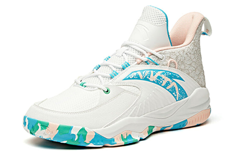 ANTA Ling Level Basic Basketball Shoes 'White Blue Pink' 112141148R-4