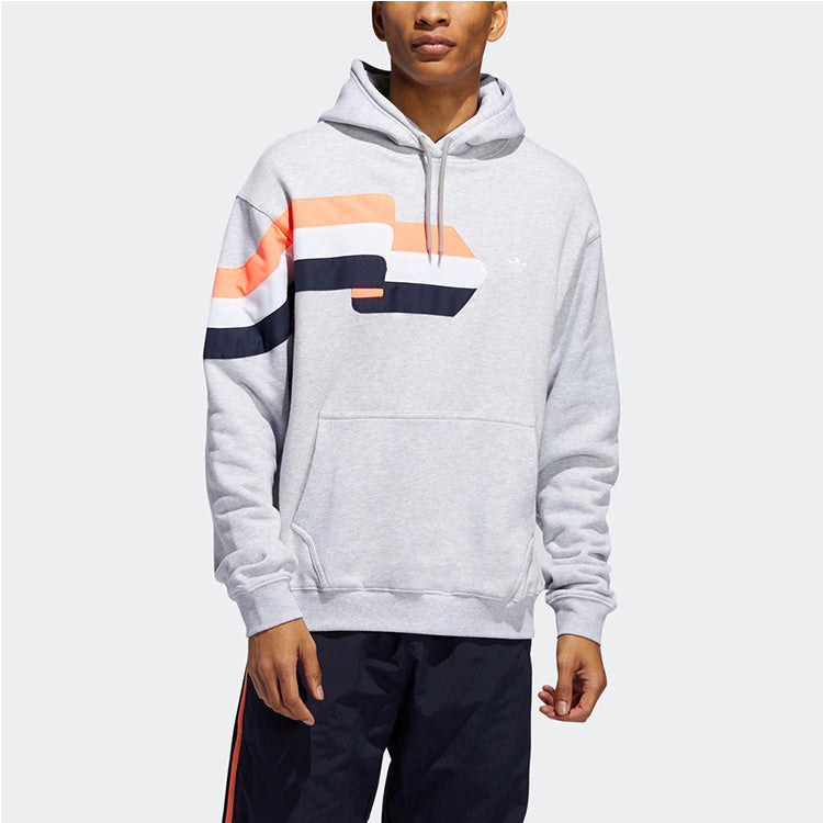 adidas originals RIPPLE HOODY Retro Sports Pullover light grey FM1517