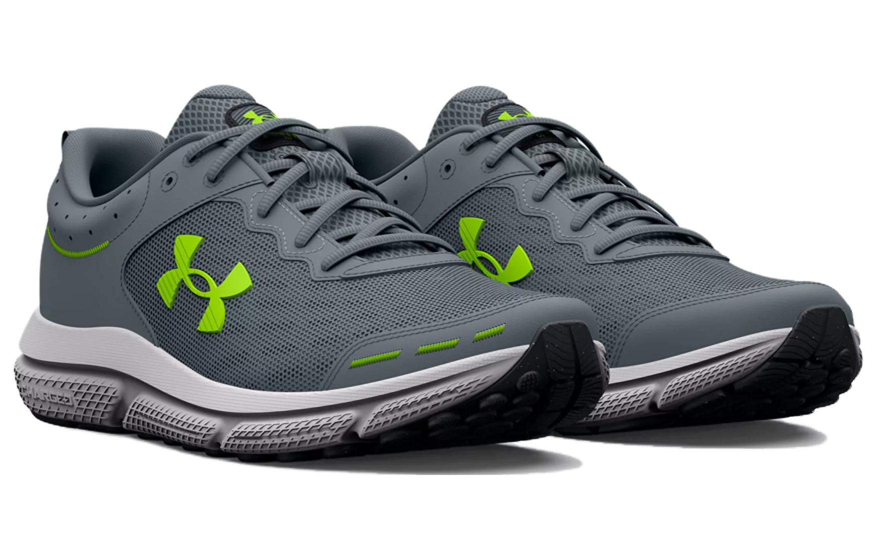 Under Armour Charged Assert 10 4E Wide 'Gravel Lime Surge' 3026176-101