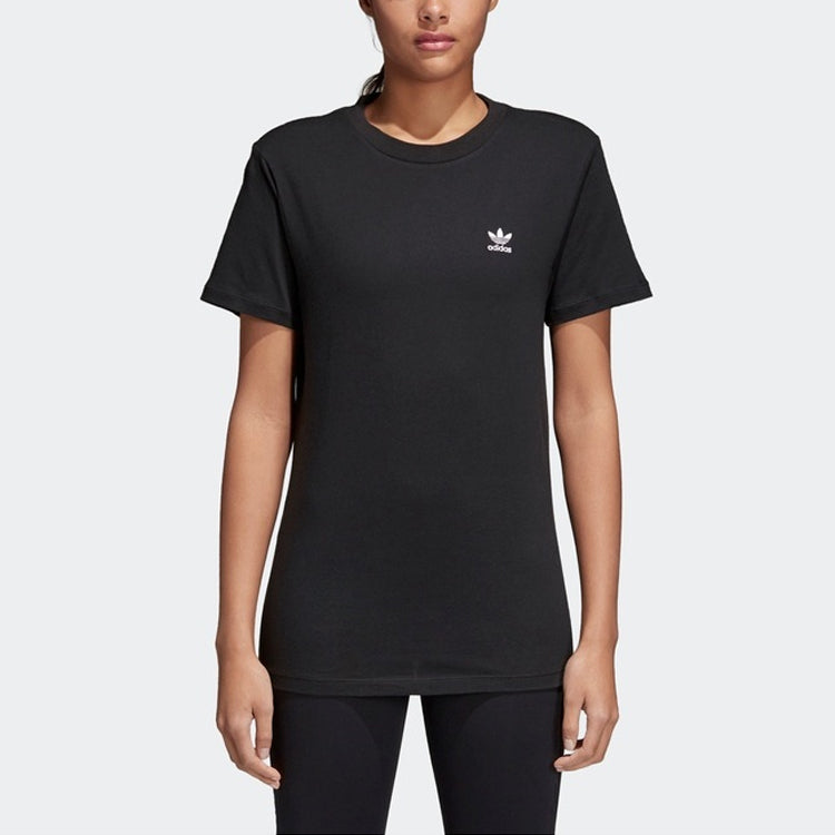 (WMNS) adidas originals Pullover Round Neck Short Sleeve Black CE1666