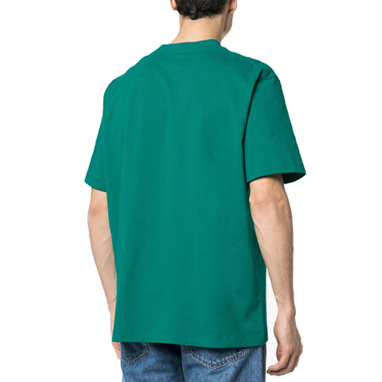 Men's Balenciaga Paris Love Regular T-Shirt Printing Short Sleeve Green 594579TGV433640